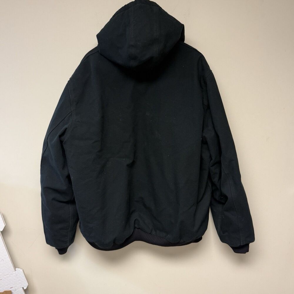 Vintage Carhartt Quilt-Lined Hooded Jacket Black J140 BLK 2XL  USA Union Made - Picture 6 of 10